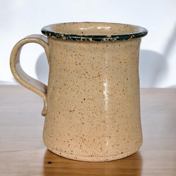 Three Rivers Pottery Snowman Mug Holiday Christmas Winter Green Spongeware - Picture 7 of 9